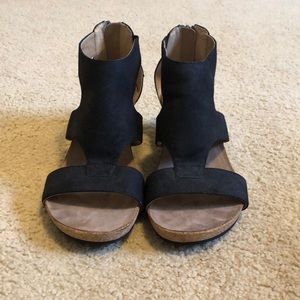 COPY - Black Wedge Sandals